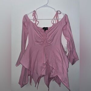 Current Mood Pink Ruched Blouse